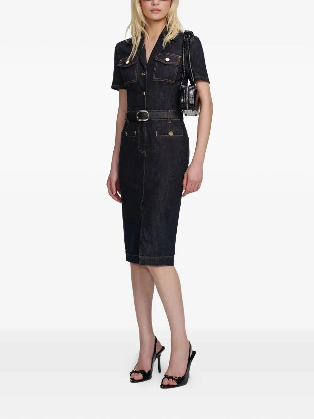 Self-Portrait Women Denim Midi Dress SELF-PORTRAIT