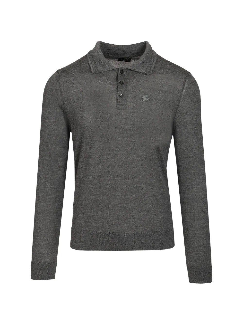 Etro Men Wool And Silk Polo Shirt