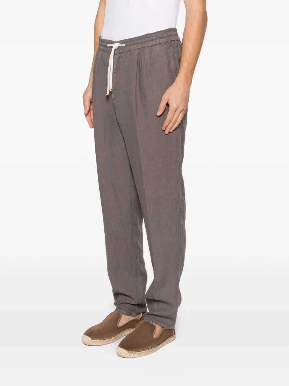 Brunello Cucinelli Men Garment-Dyed Pants With Drawstring And Double Pleats BRUNELLO CUCINELLI