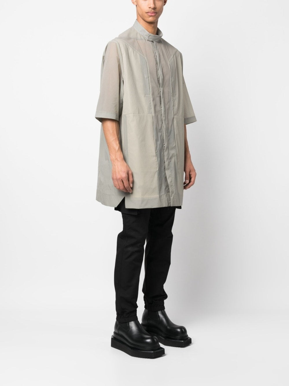 Rick Owens Men Oversized Shirt With Check Pattern RICK OWENS