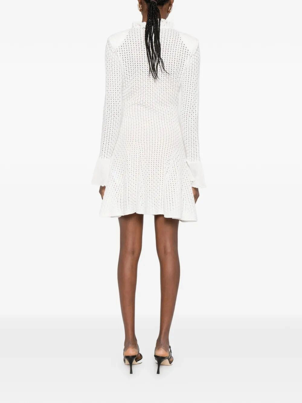 Self-Portrait Women Pointelle Knit Mini Dress SELF-PORTRAIT