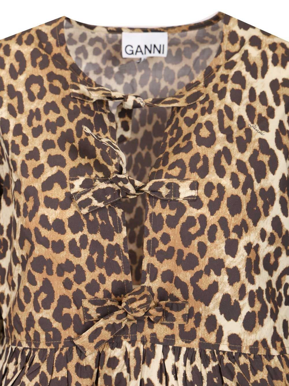 Ganni Women Leopard Print Mini Dress GANNI