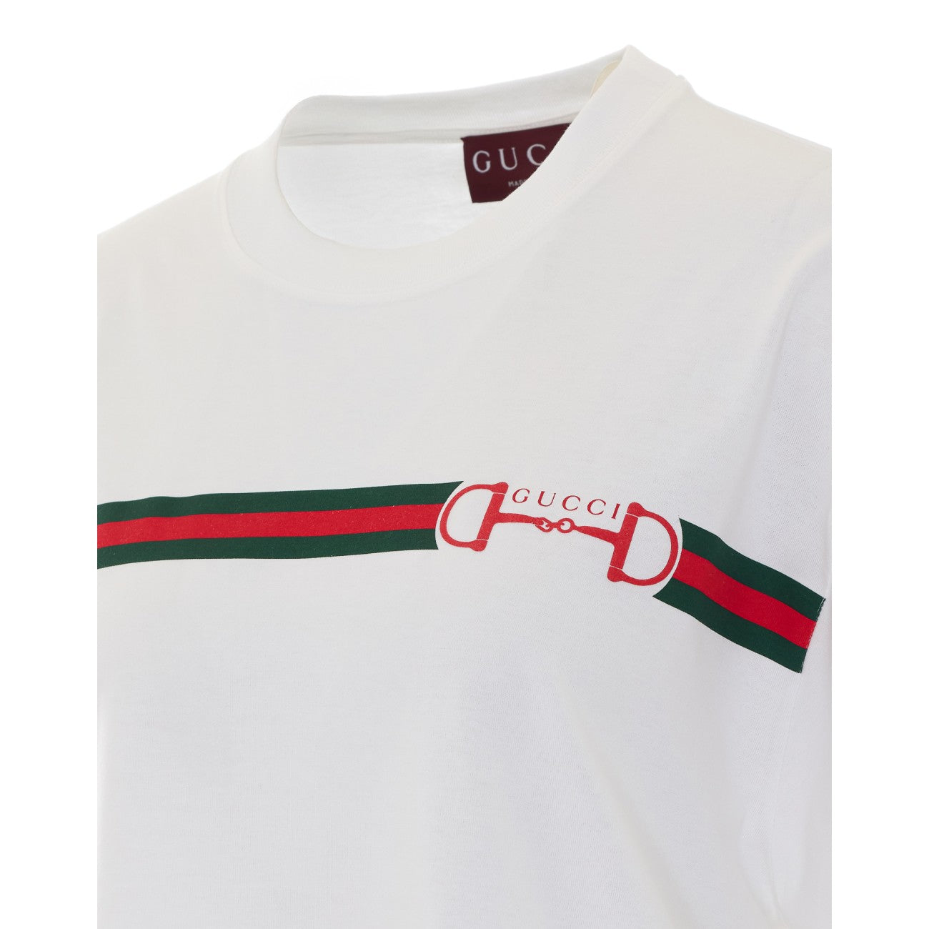 Gucci Women Embroidered Horsebit And Printed Web T-Shirt GUCCI