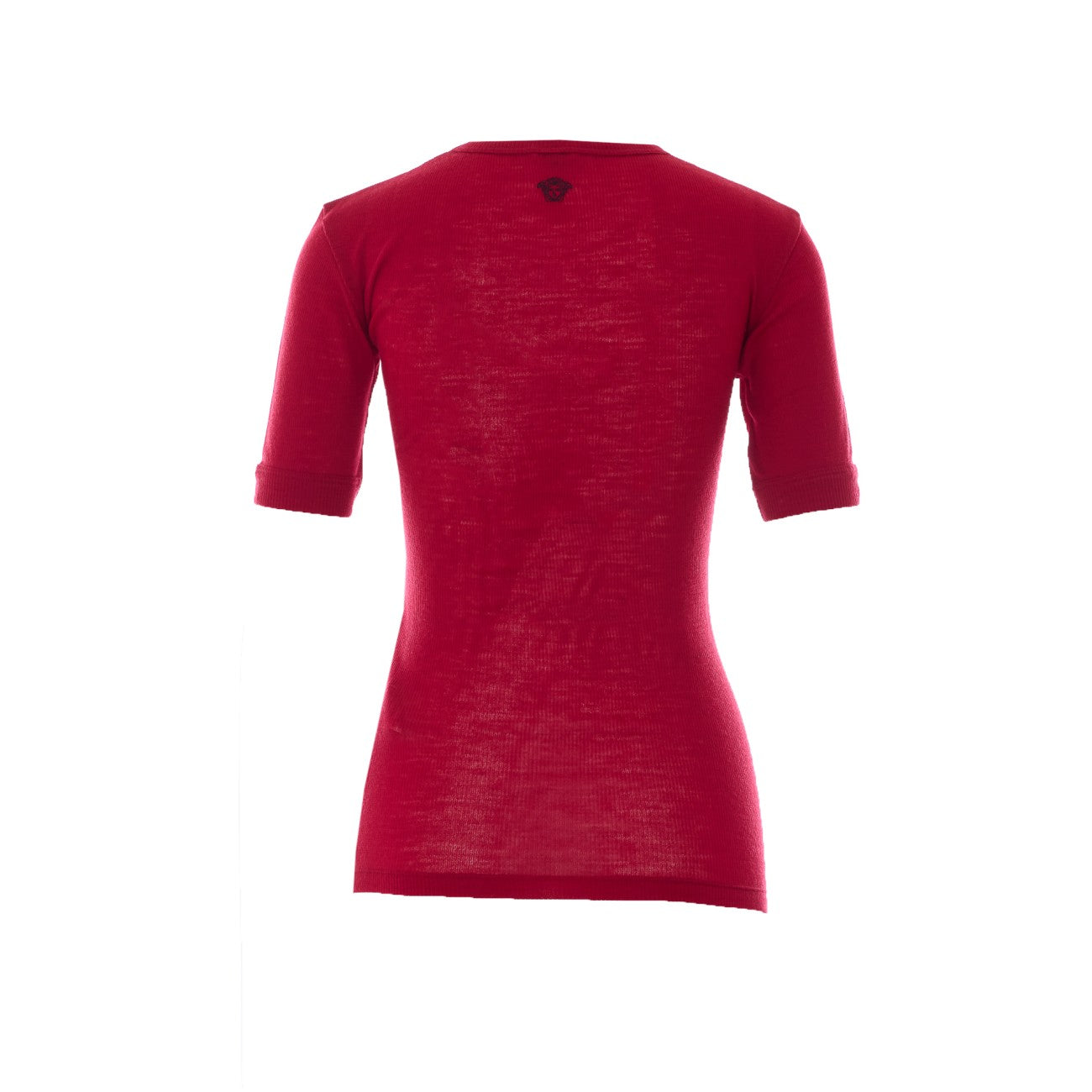 Versace Women Embroidered Medusa Ribbed Wool T-Shirt VERSACE