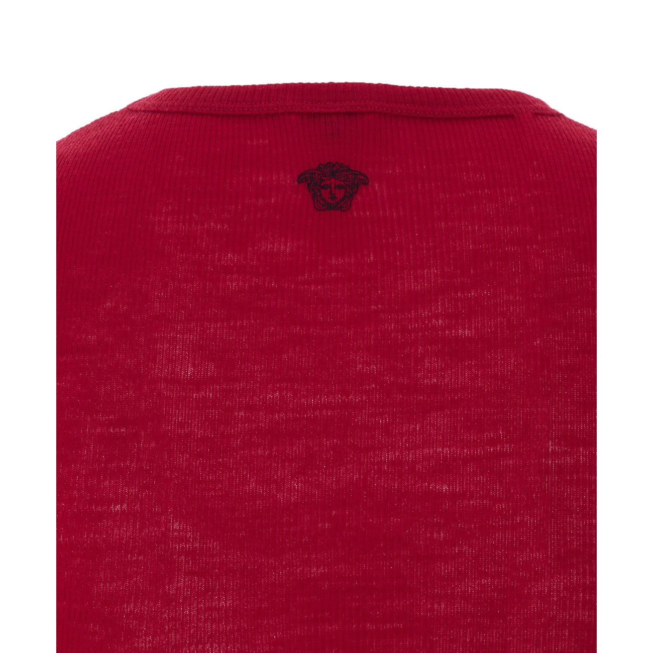 Versace Women Embroidered Medusa Ribbed Wool T-Shirt VERSACE