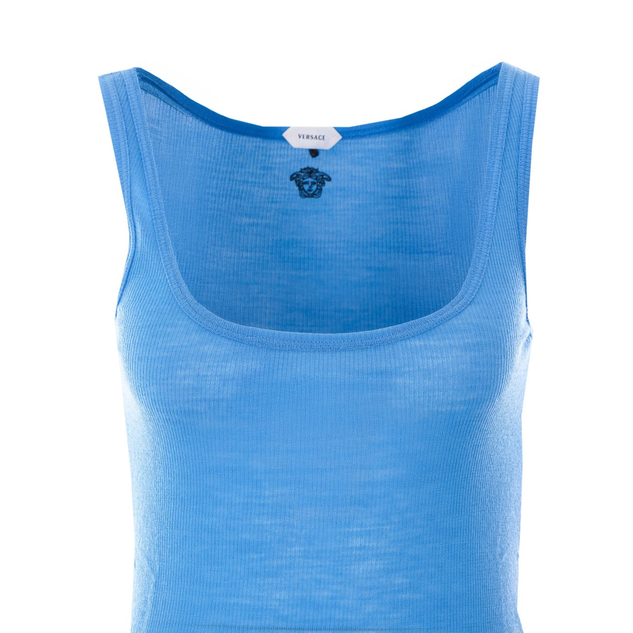 Versace Women Embroidered Medusa Ribbed Wool Tank Top VERSACE