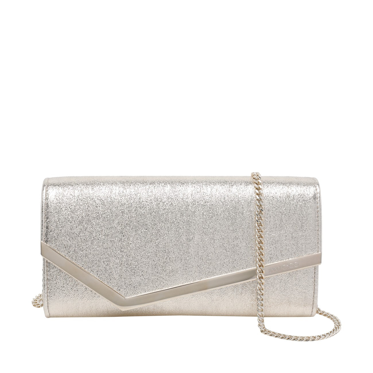 Jimmy Choo Women Emmie Glitter Leather Clutch Bag JIMMY CHOO