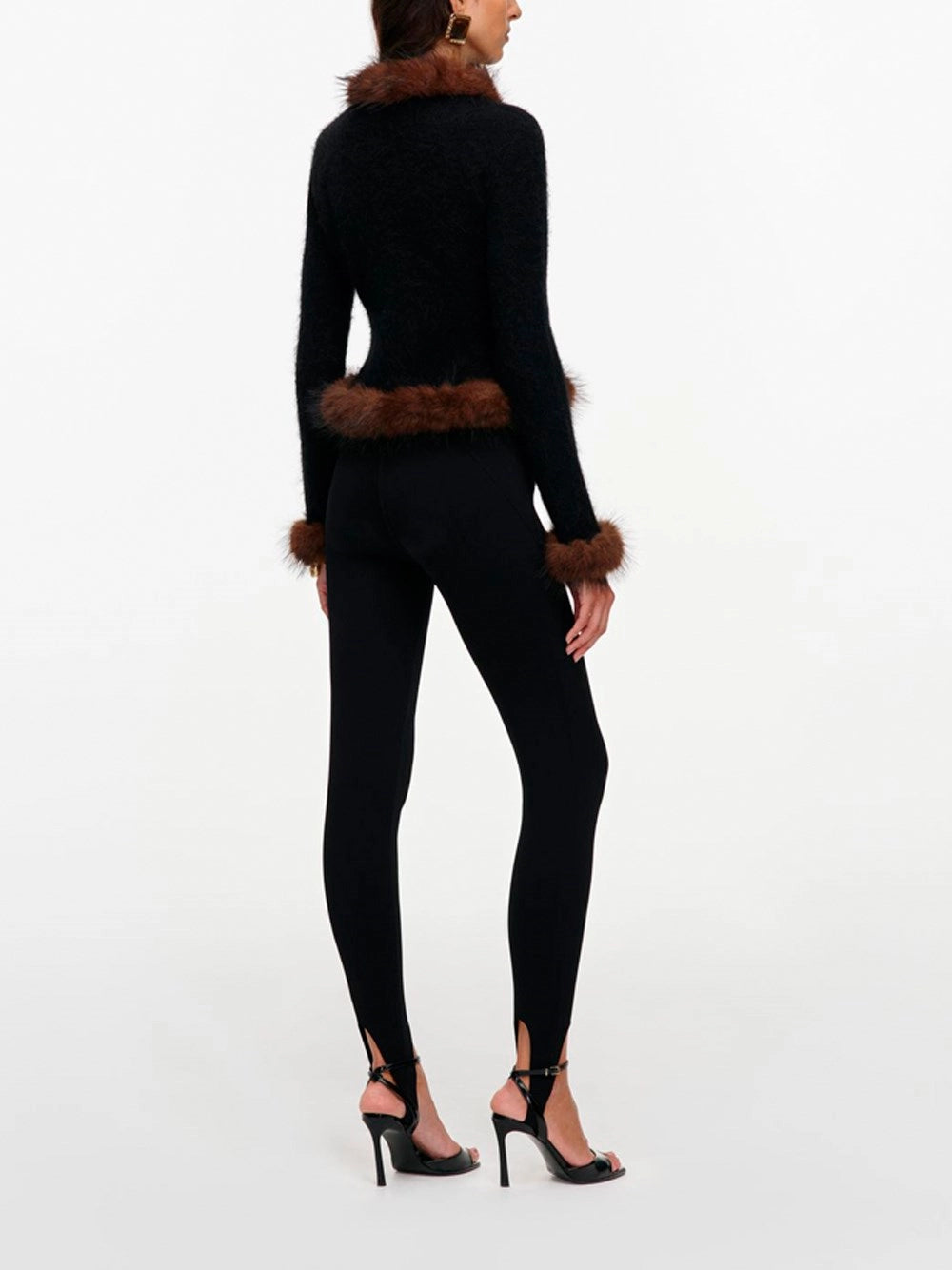Self-Portrait Women Faux Fur Knit Cardigan SELF-PORTRAIT
