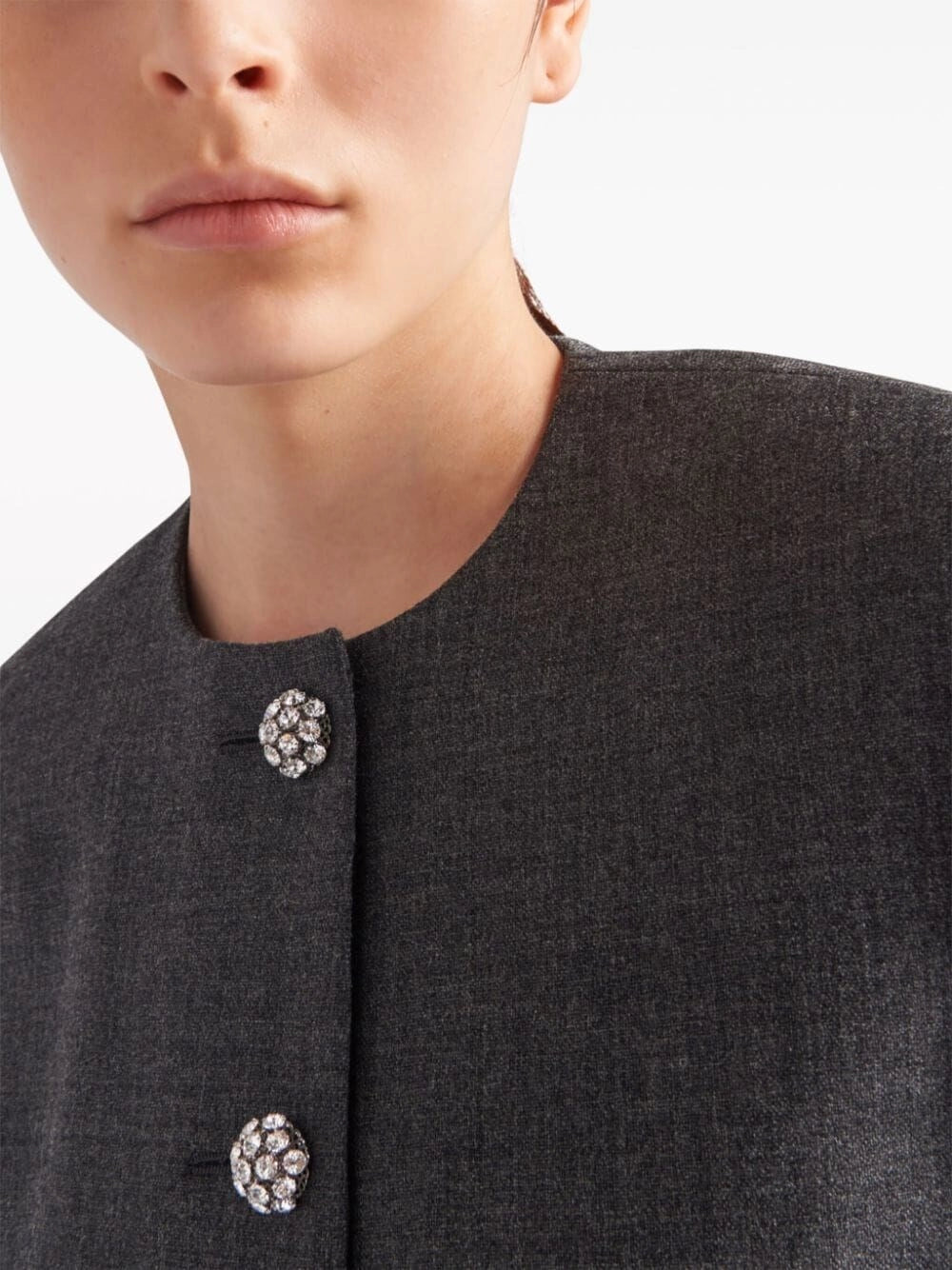 Prada Women Cropped Jacket With Feather PRADA