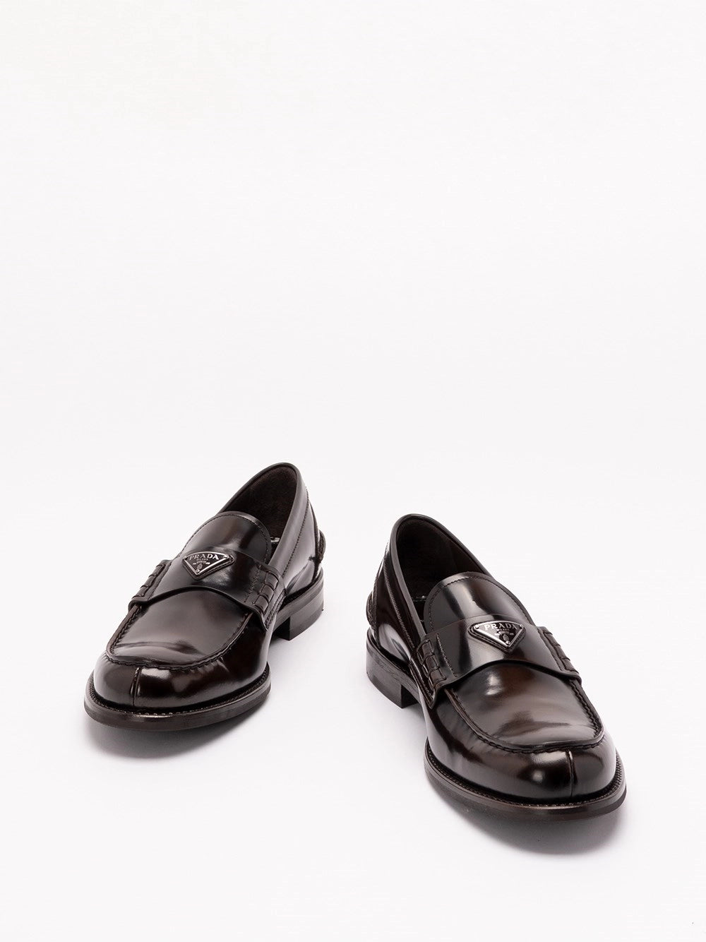 Prada Men Brushed Leather Loafers