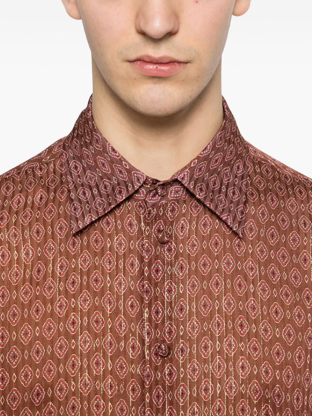 Valentino Garavani Men Silk Shirt With Geometric Print VALENTINO GARAVANI