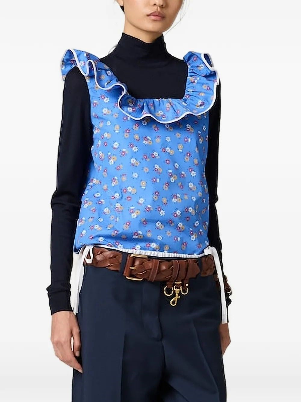 Miu Miu Women Poplin And Wool Sweater MIU MIU