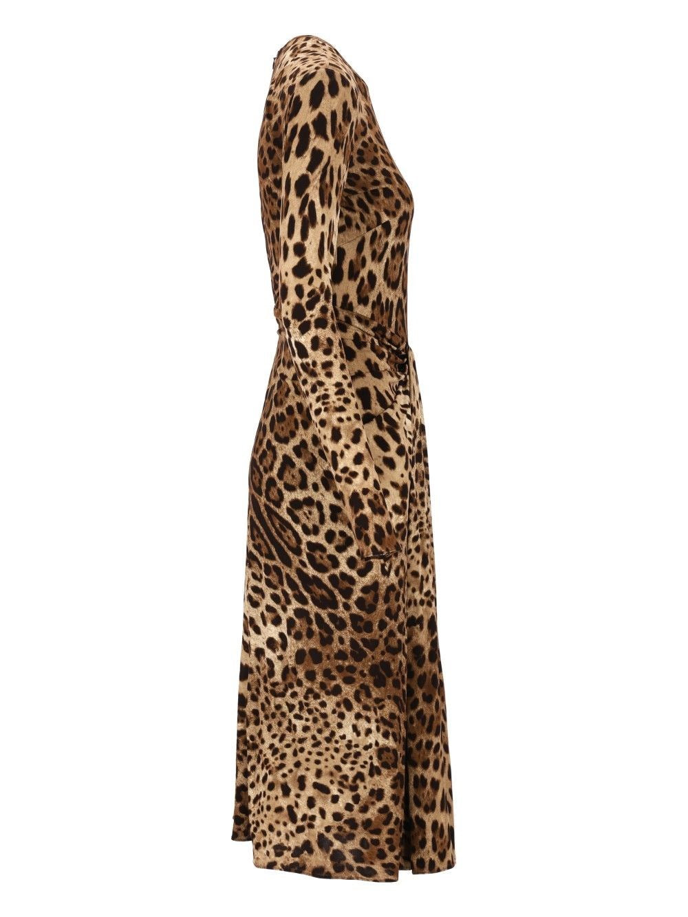 Dolce & Gabbana Women Viscose Jersey Dress With A Leopard Print DOLCE & GABBANA