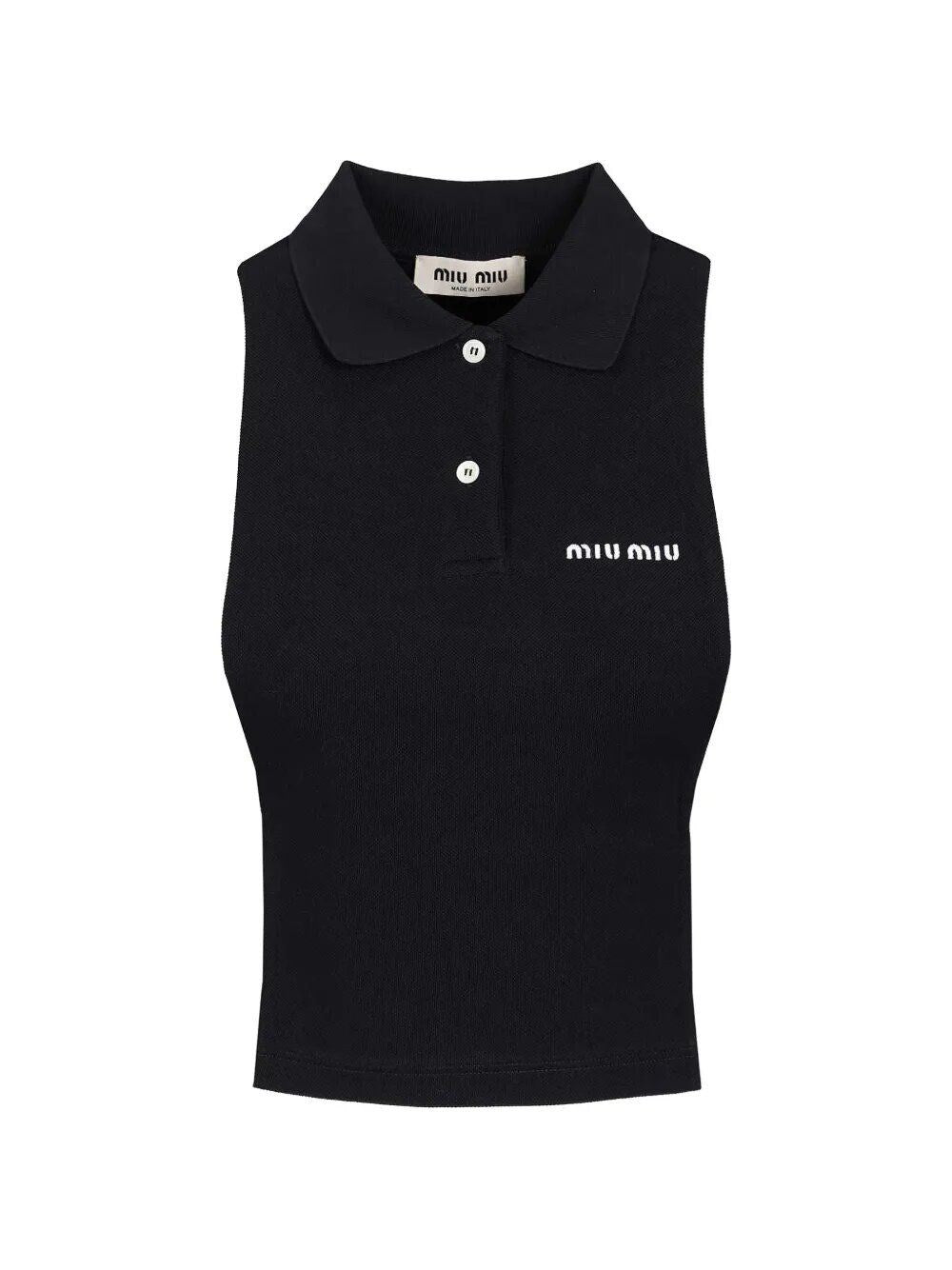Miu Miu Women Sleeveless Piquet Polo Shirt MIU MIU