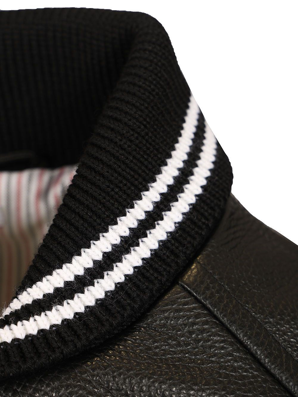 Thom Browne Men 4-Bar Leather Bomber Jacket