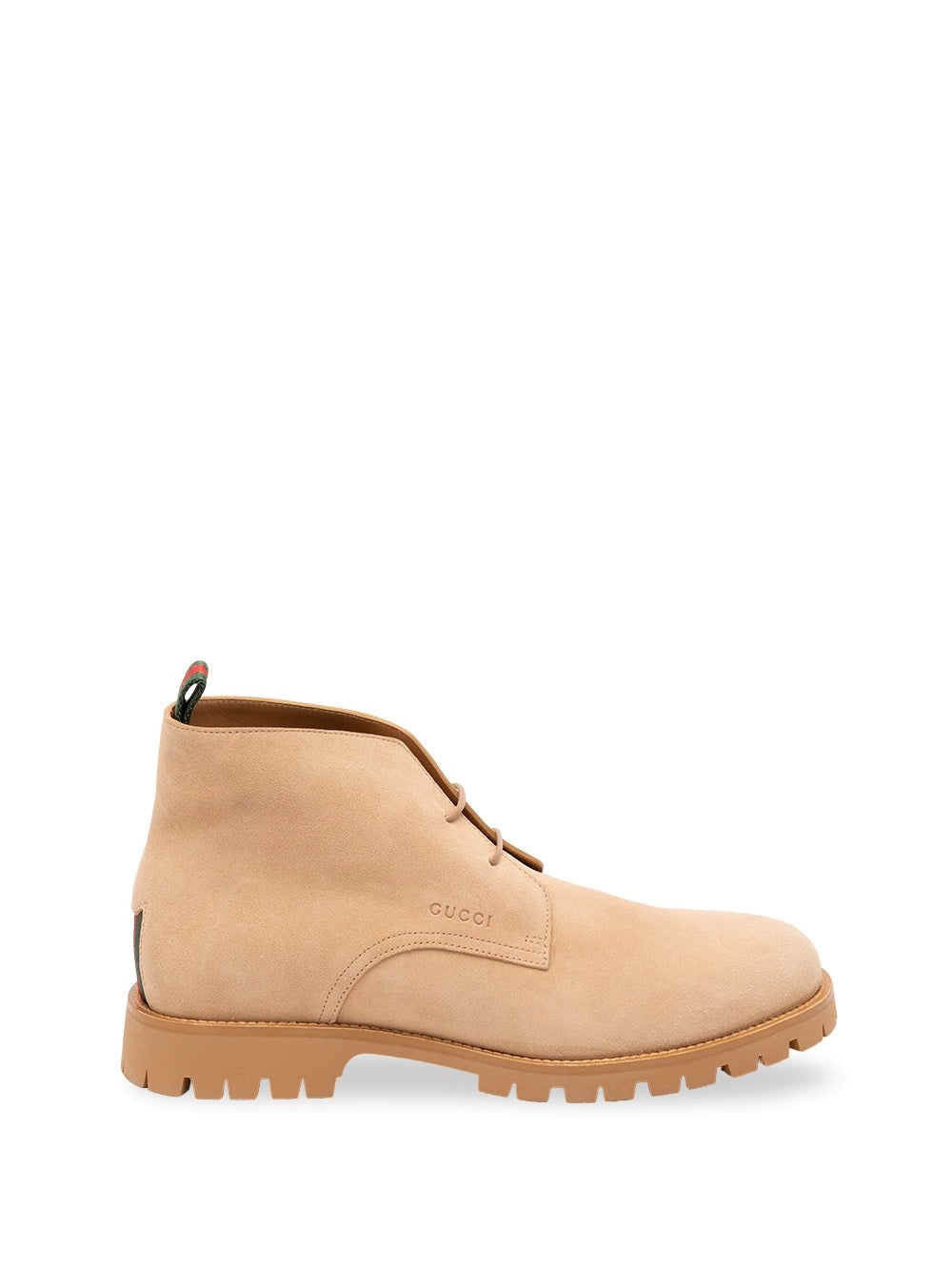 Gucci Men Lace-Up Ankle Boot With Web GUCCI
