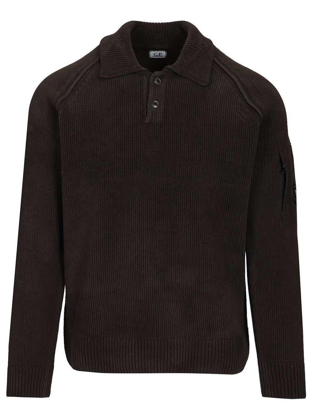 C.P. Company Men Polo Sweater Made Of Cotton Chenille C.P. COMPANY