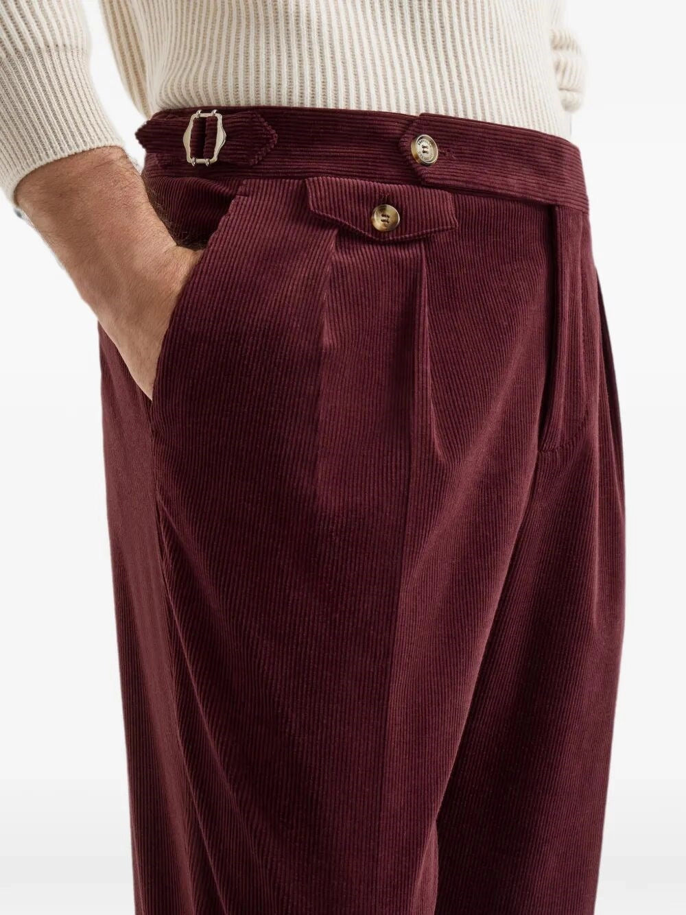 Brunello Cucinelli Men Traditional Fit Trousers With Double Pleat BRUNELLO CUCINELLI