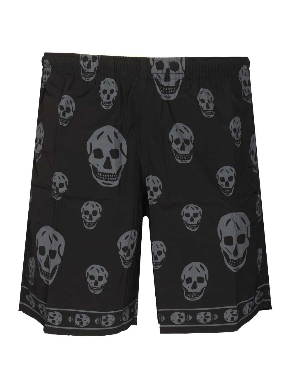 Mcqueen Men Swim Shorts With Skull Motif ALEXANDER MCQUEEN
