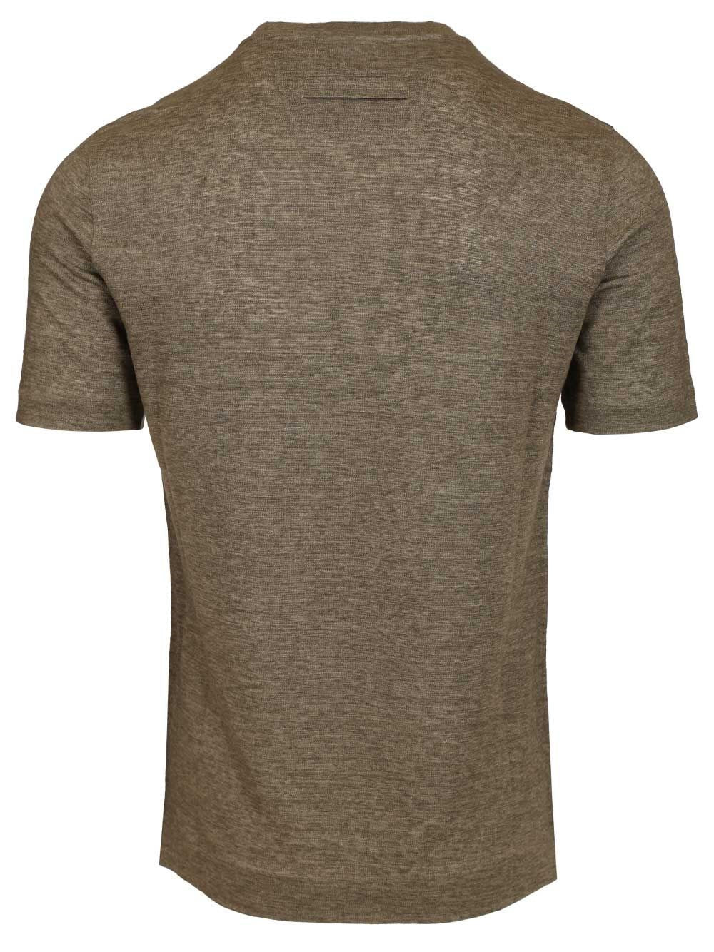 Zegna Men Linen T-Shirt. ZEGNA
