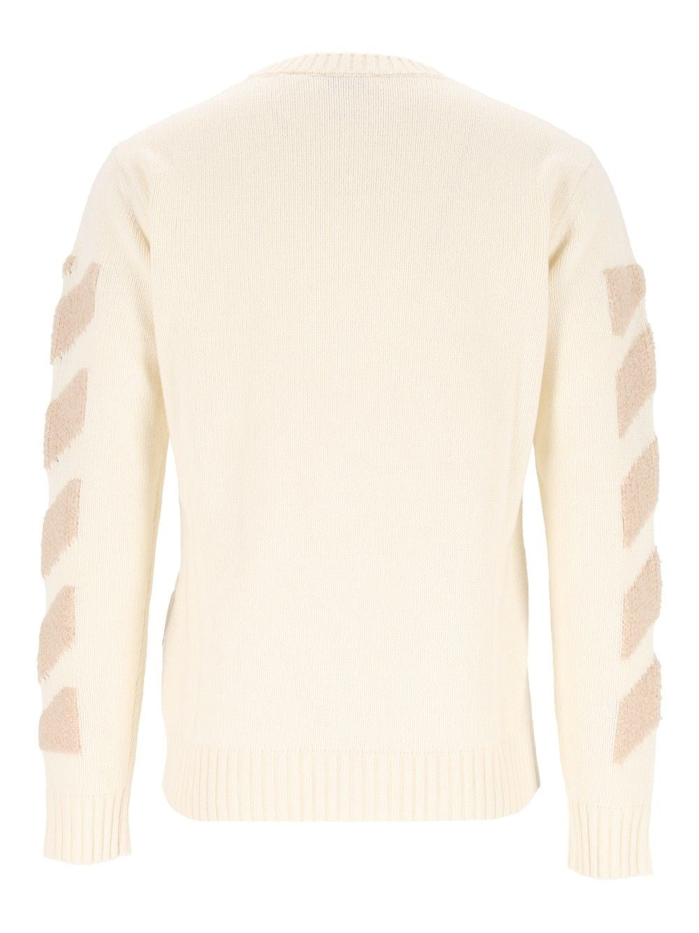 Off-White Men Diagonals Fuzzy Knit Crewneck OFF-WHITE