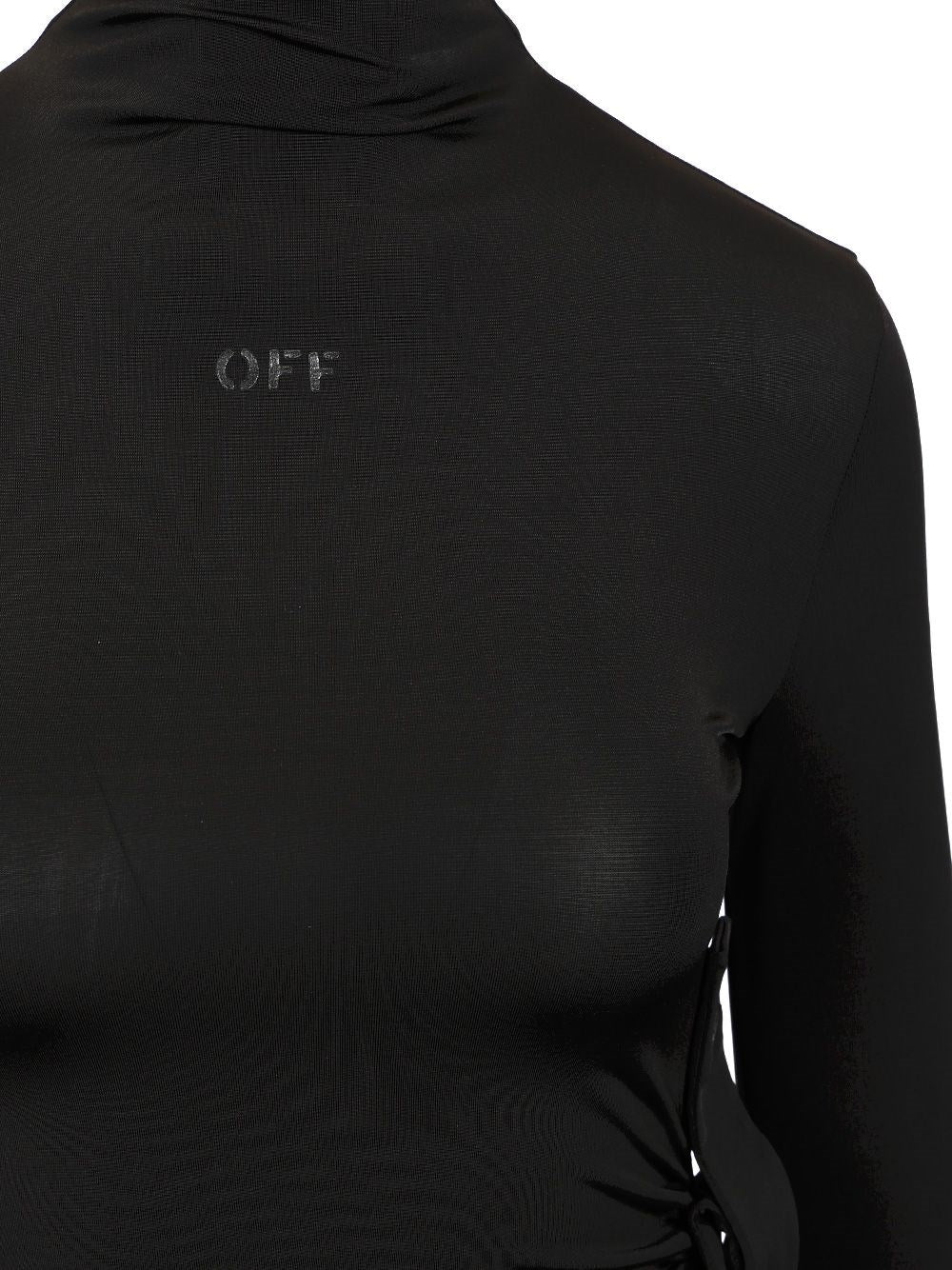 Off-White Women Sec Skin Draped Mini Dress Ls Black - Bl OFF-WHITE