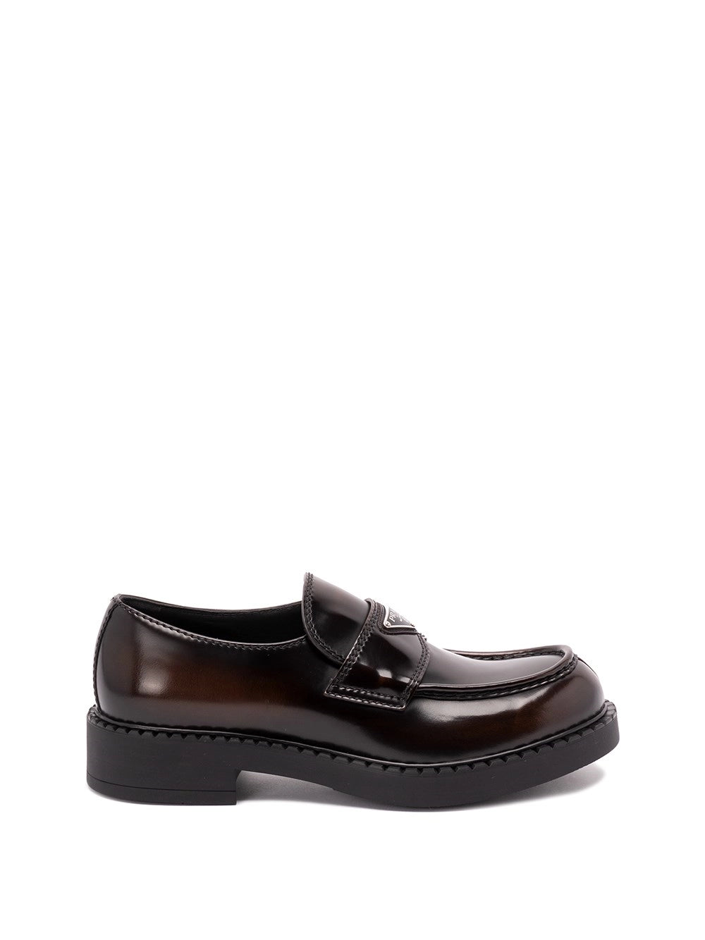 Prada Men Chocolate Brushed Leather Loafers PRADA