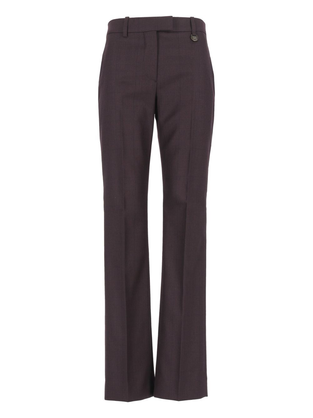 Burberry Women Checked Wool Tailored Trousers BURBERRY