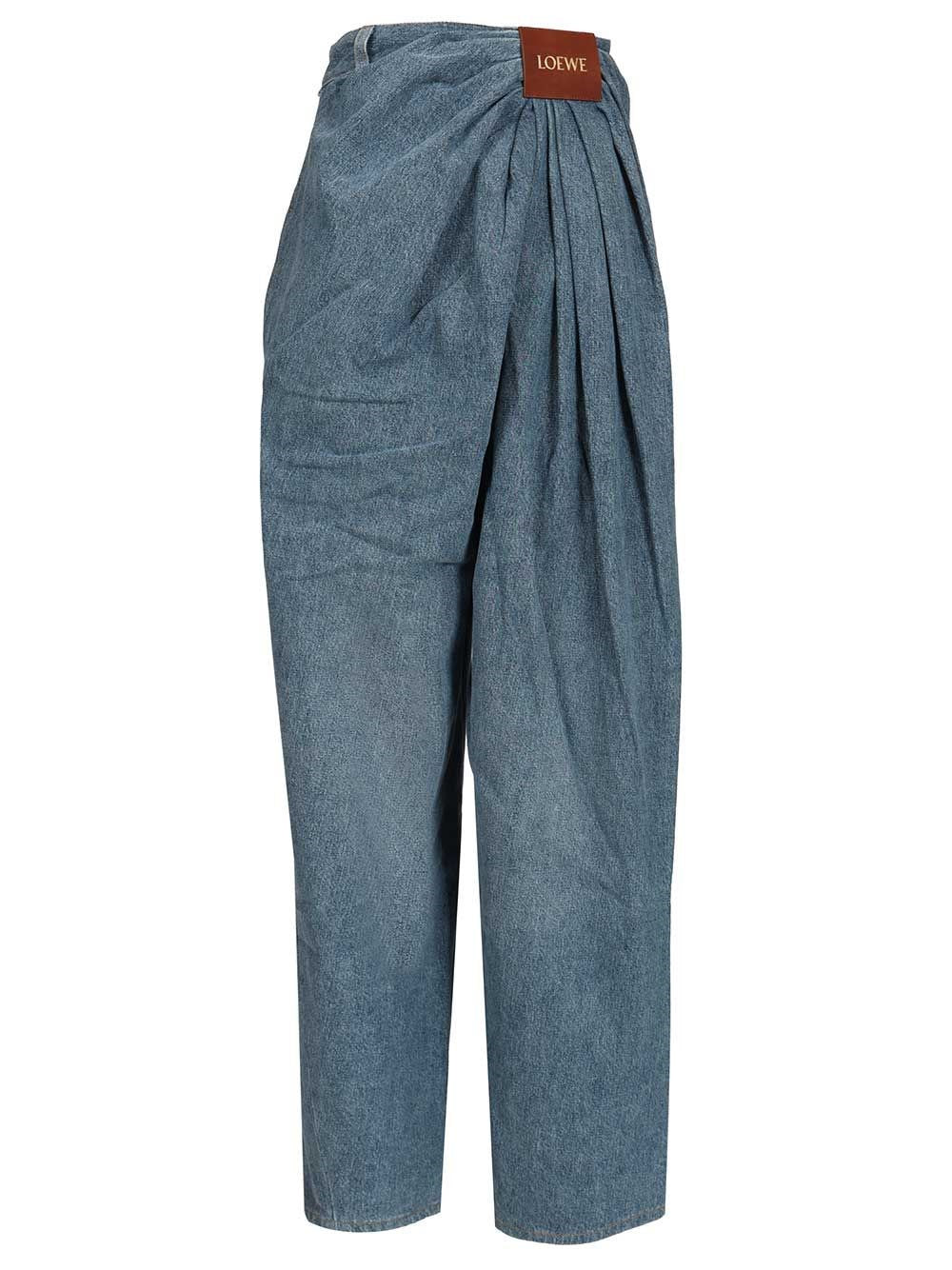 Loewe Women Draped Denim Jeans LOEWE