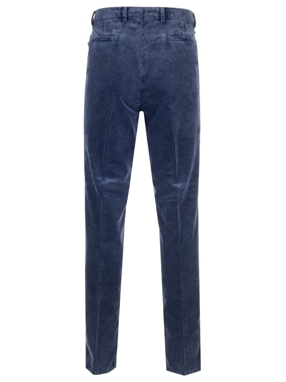 Brunello Cucinelli Men Blue Corduroy Trousers BRUNELLO CUCINELLI