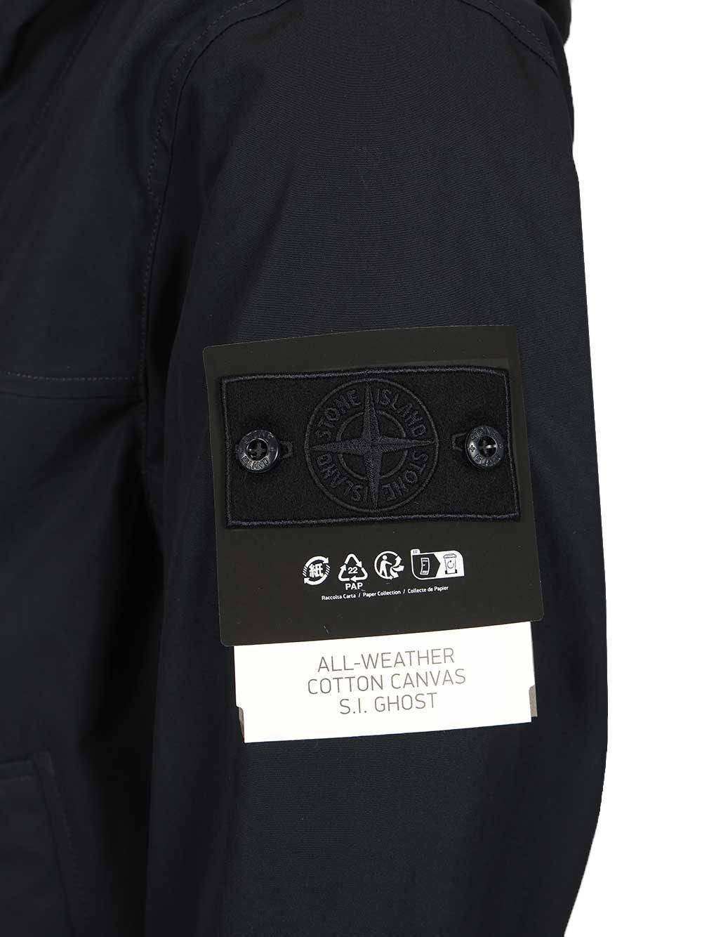 Stone Island Men Hooded Jacket In Stretch Organic Cotton Twill STONE ISLAND