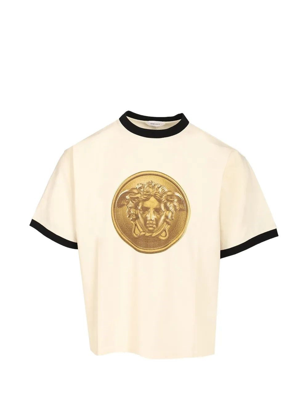 Versace Men Cotton Jersey T-Shirt With Print VERSACE