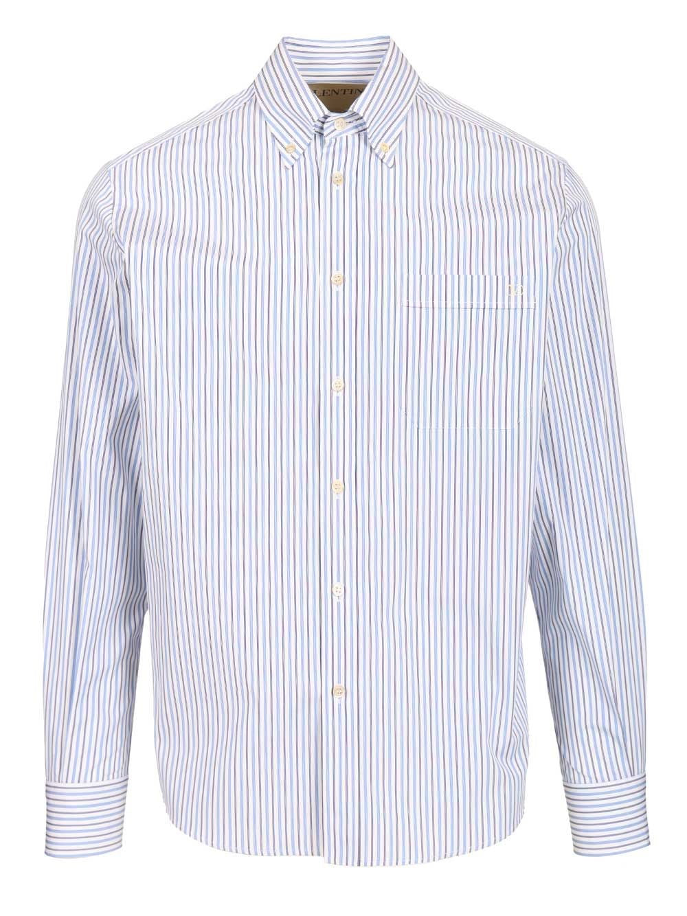 Valentino Garavani Men Striped Cotton Button-Down Shirt VALENTINO GARAVANI
