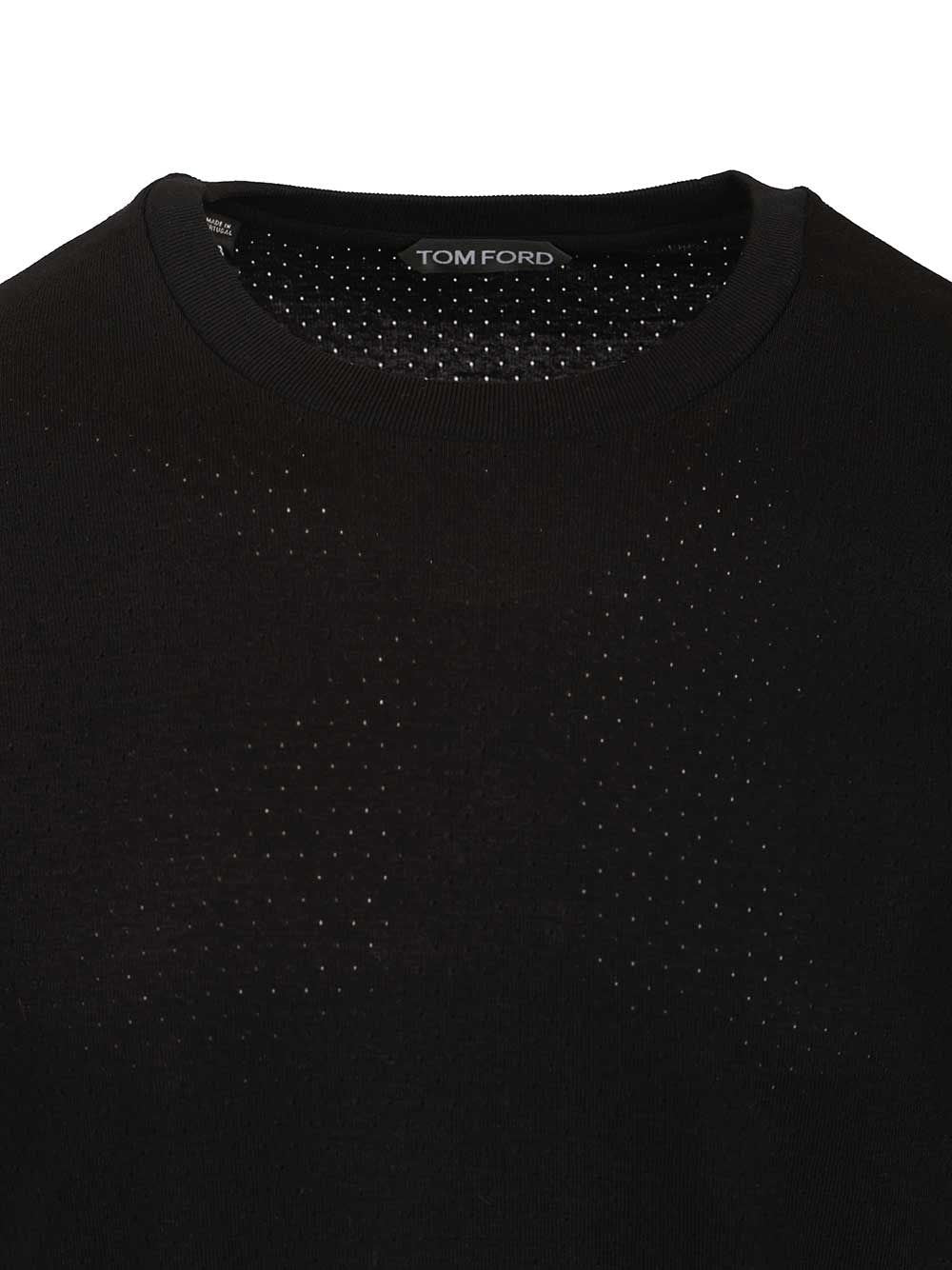 Tom Ford Men Perforated Ribbed T-Shirt TOM FORD