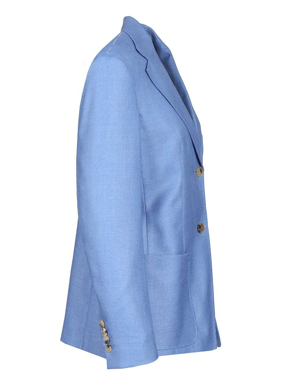 Max Mara Women Single-Breasted Wool And Silk Canvas Blazer MAX MARA