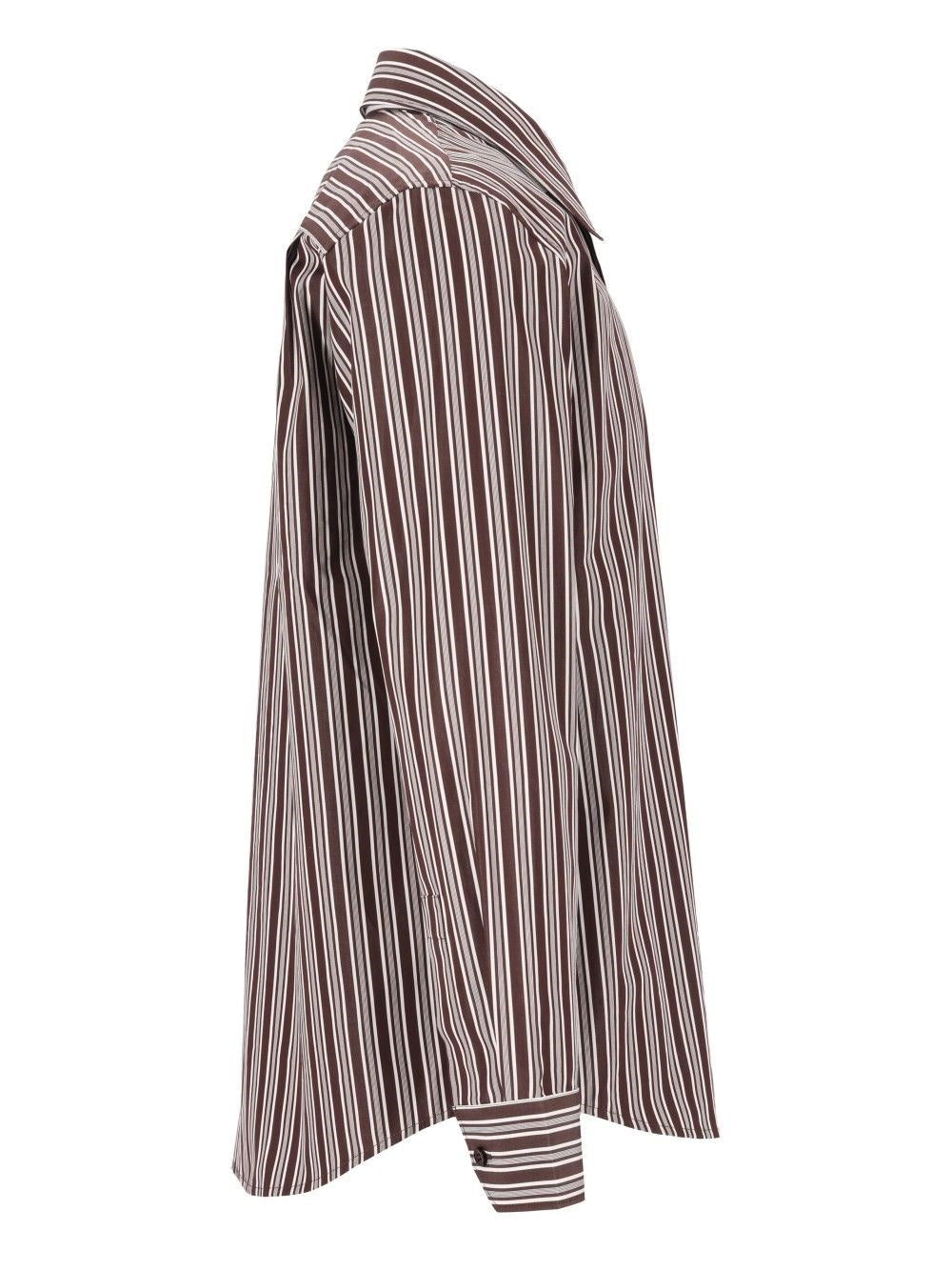 Saint Laurent Men Striped Cotton Poplin Shirt SAINT LAURENT
