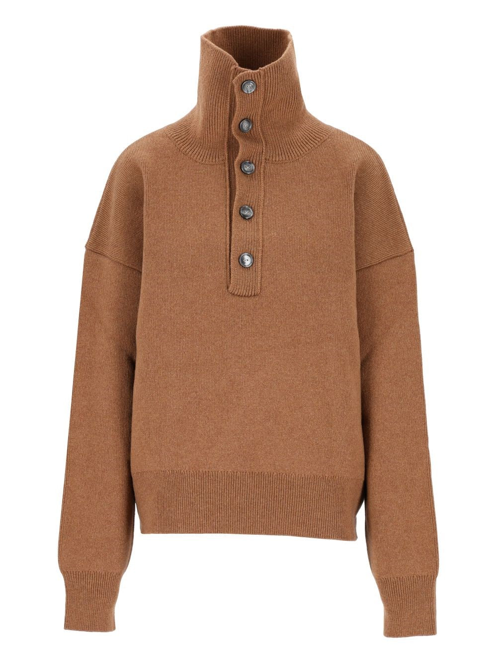 Ami Women Wool Sweater With Buttoned Collar AMI PARIS