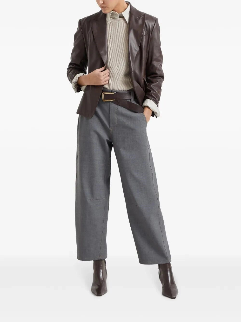 Brunello Cucinelli Women Blouse With Monili Trim BRUNELLO CUCINELLI