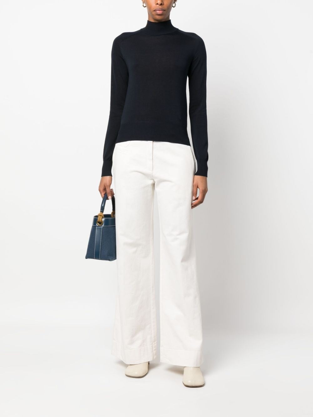 Forte_Forte Women White Wide Leg Trousers FORTE FORTE
