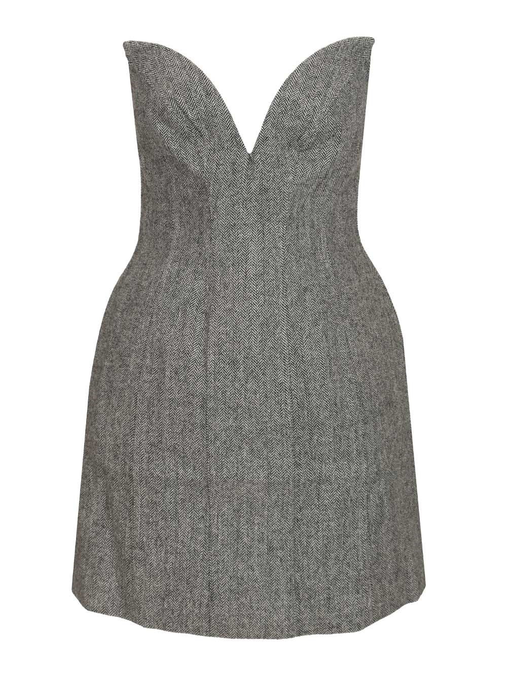 Self-Portrait Women Herringbone Wool Mini Dress SELF-PORTRAIT
