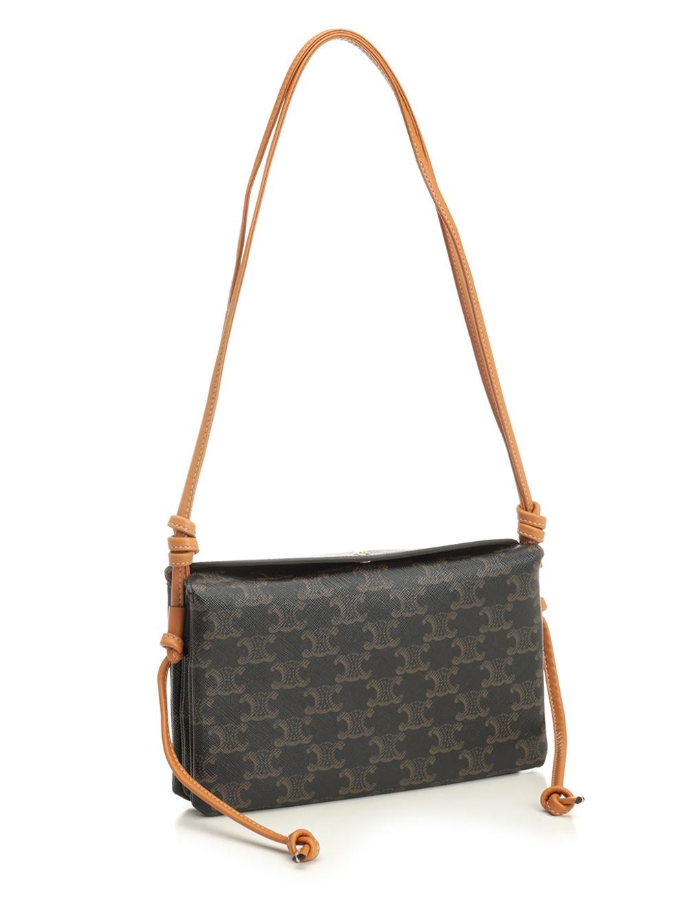 Celine Women Trio Flap Triomphe Canvas CELINE