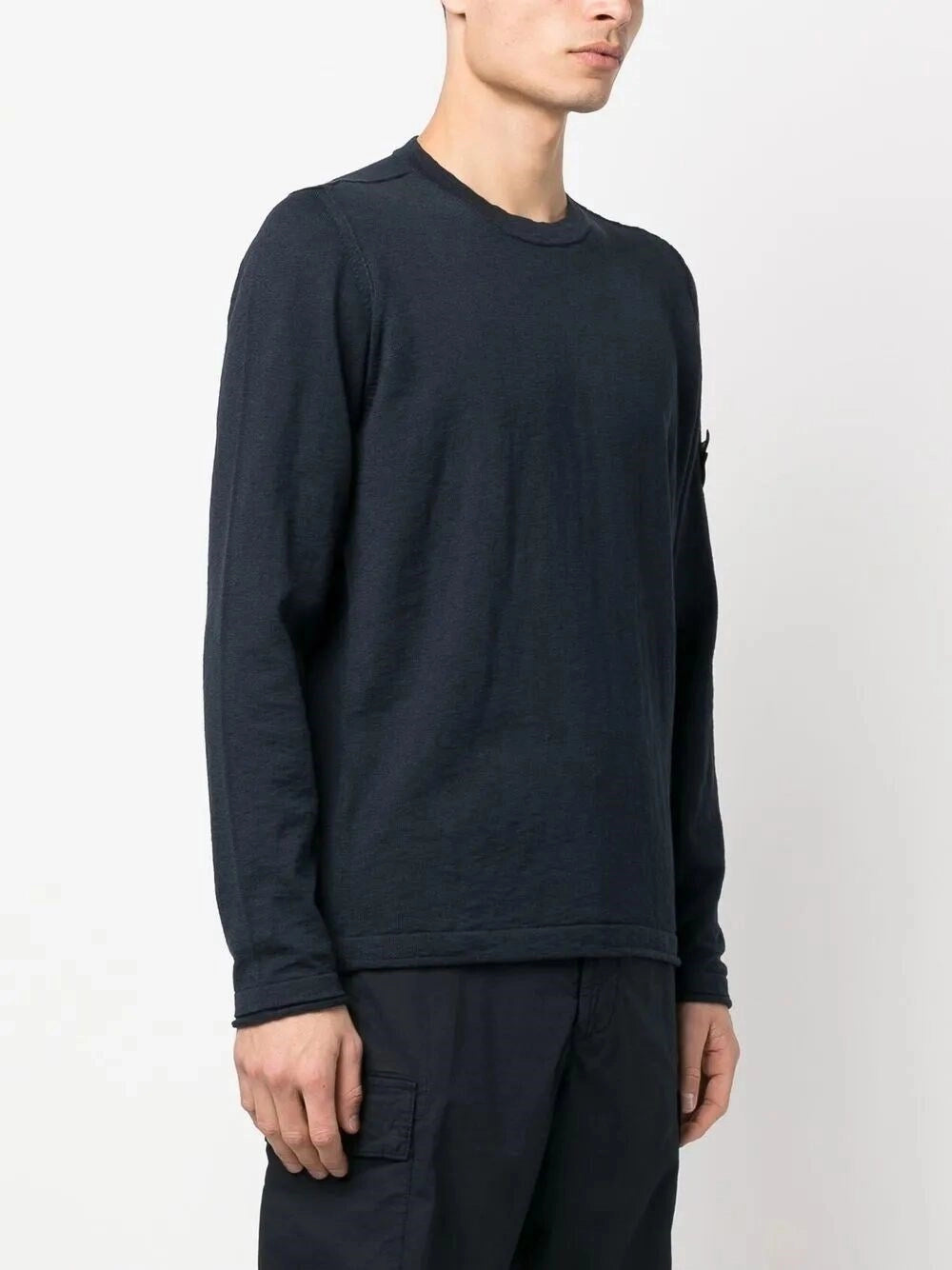 Stone Island Men Stocking Stitch Organic Cotton Nylon Crewneck STONE ISLAND