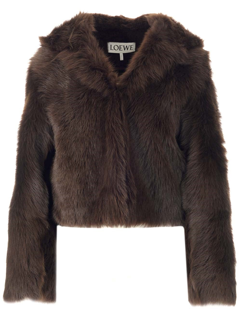 Loewe Women Shearling Hooded Jacket LOEWE