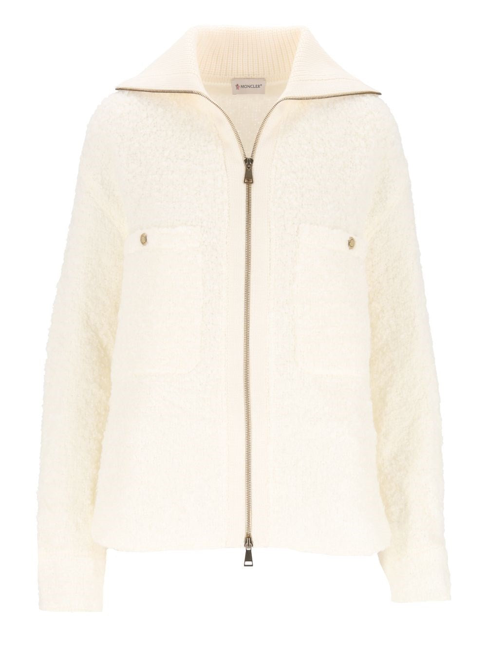 Moncler Women Ivory Bouclé Cardigan MONCLER