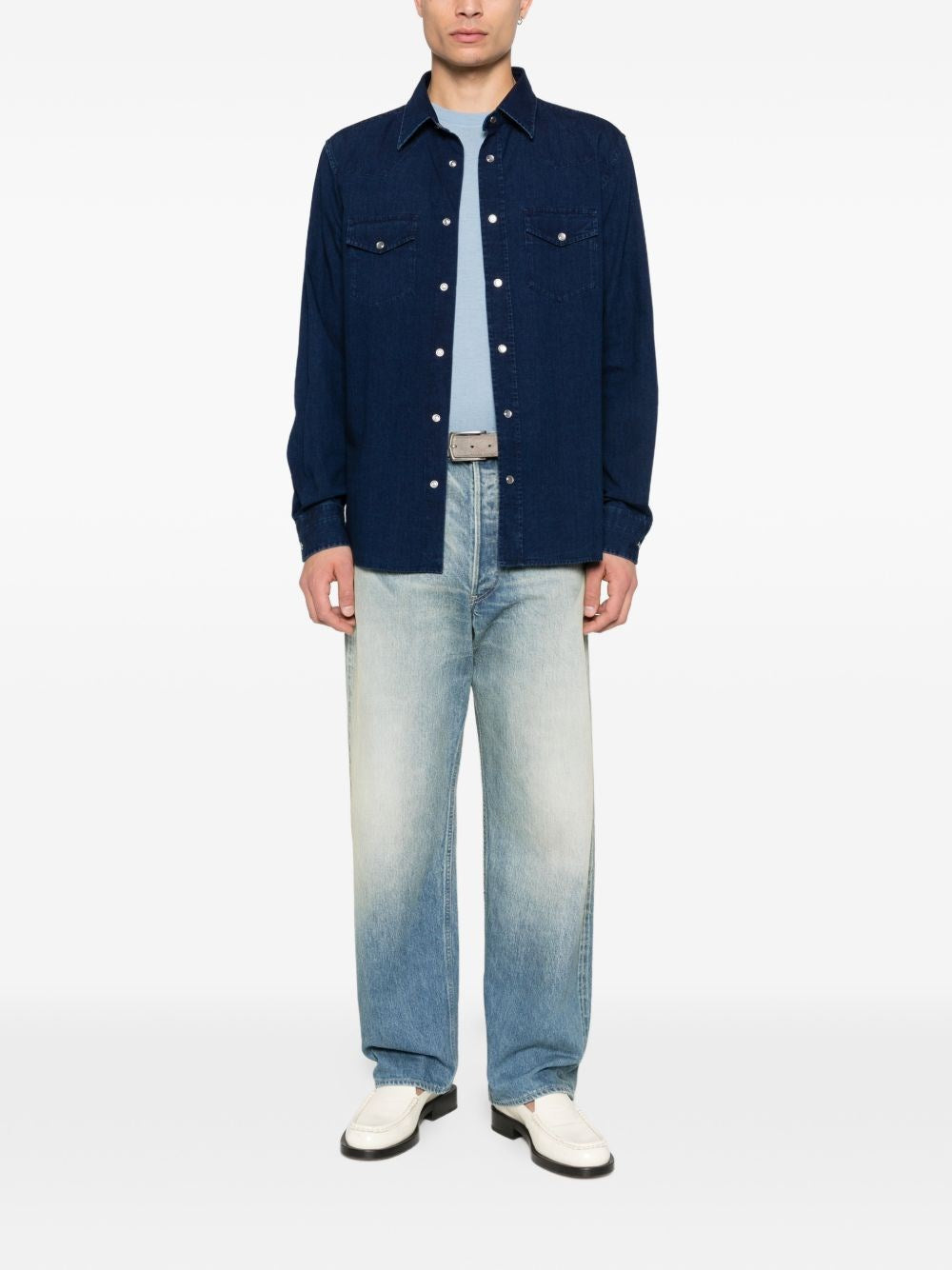 Tom Ford Men Lightweight Denim Western Shirt TOM FORD