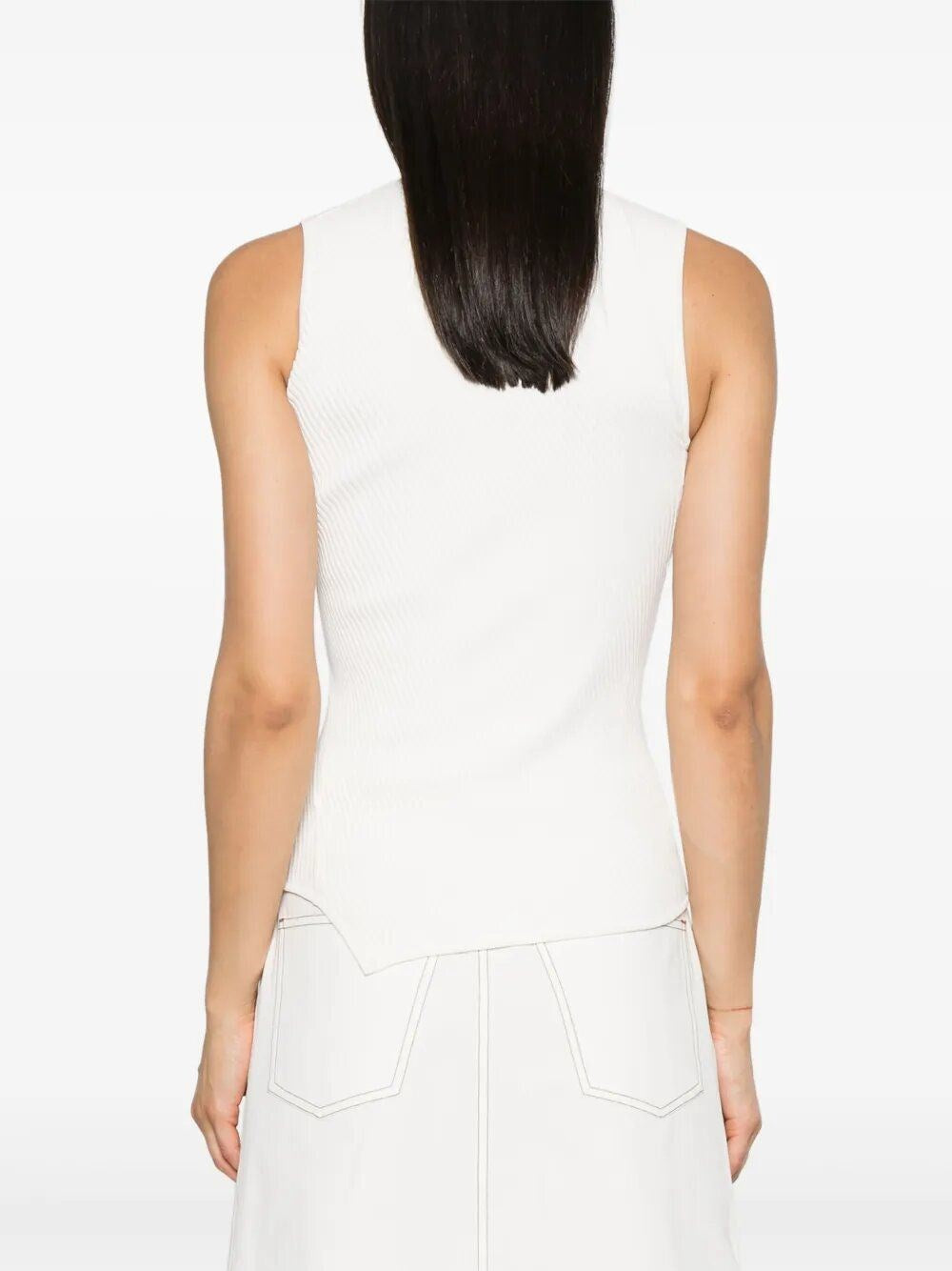 Toteme Women Asymmetric Knit Top White TOTEME