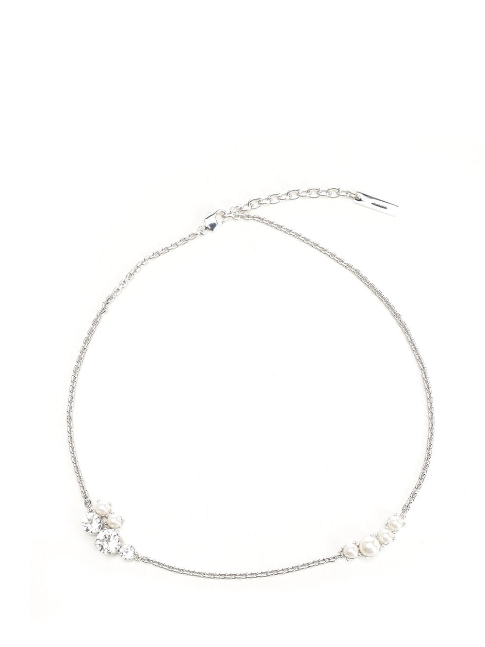 Givenchy Women Crystal Pearl Mixed Silvery S Necklace GIVENCHY