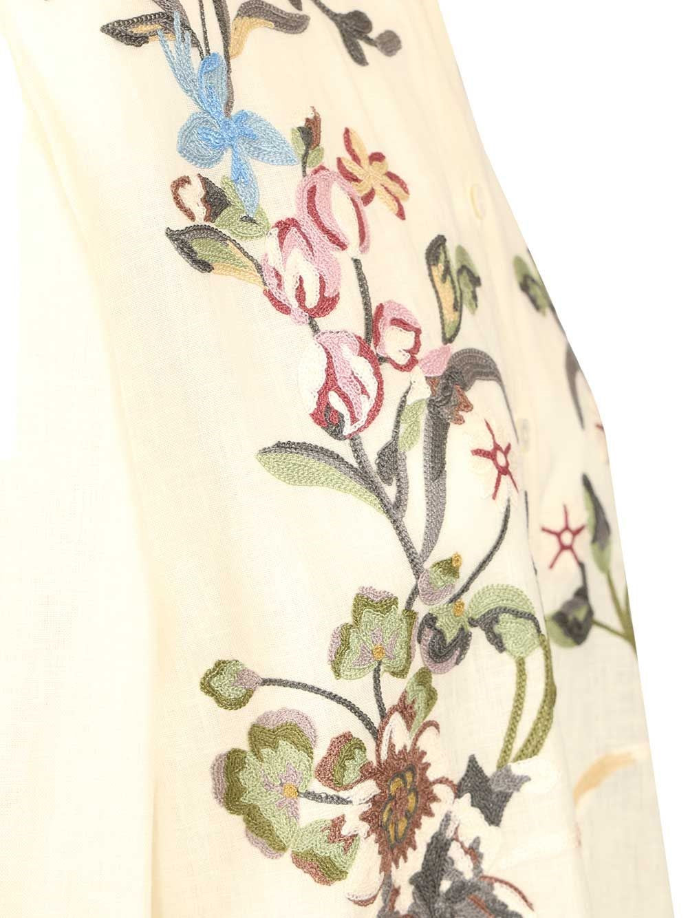 Valentino Garavani Women Linen Shirt With Embroidery VALENTINO GARAVANI