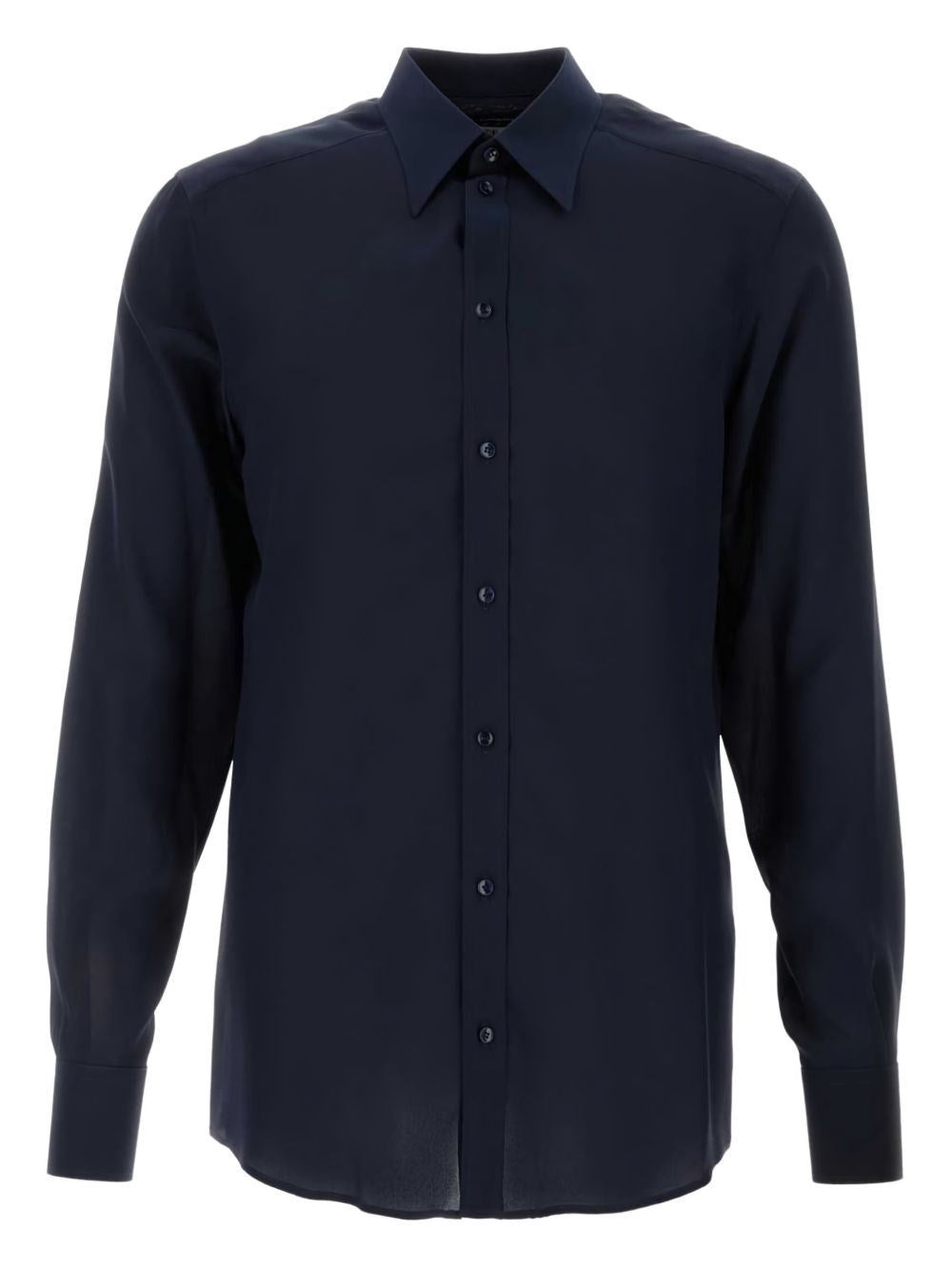 Dolce & Gabbana Men Formal Shirt In Silk Crepe De Chine DOLCE & GABBANA