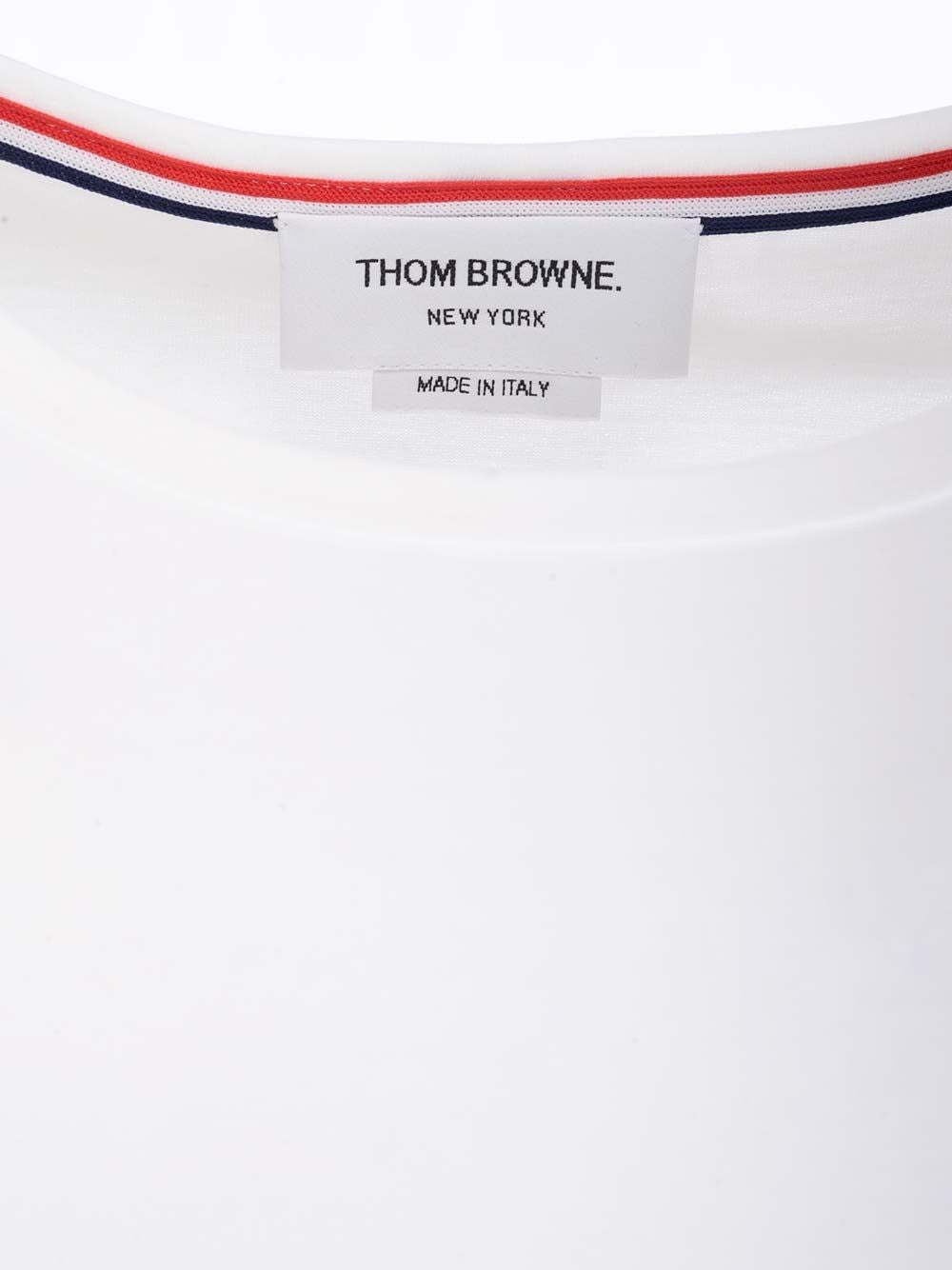 Thom Browne Men White "Rwb Stripe" T-Shirt